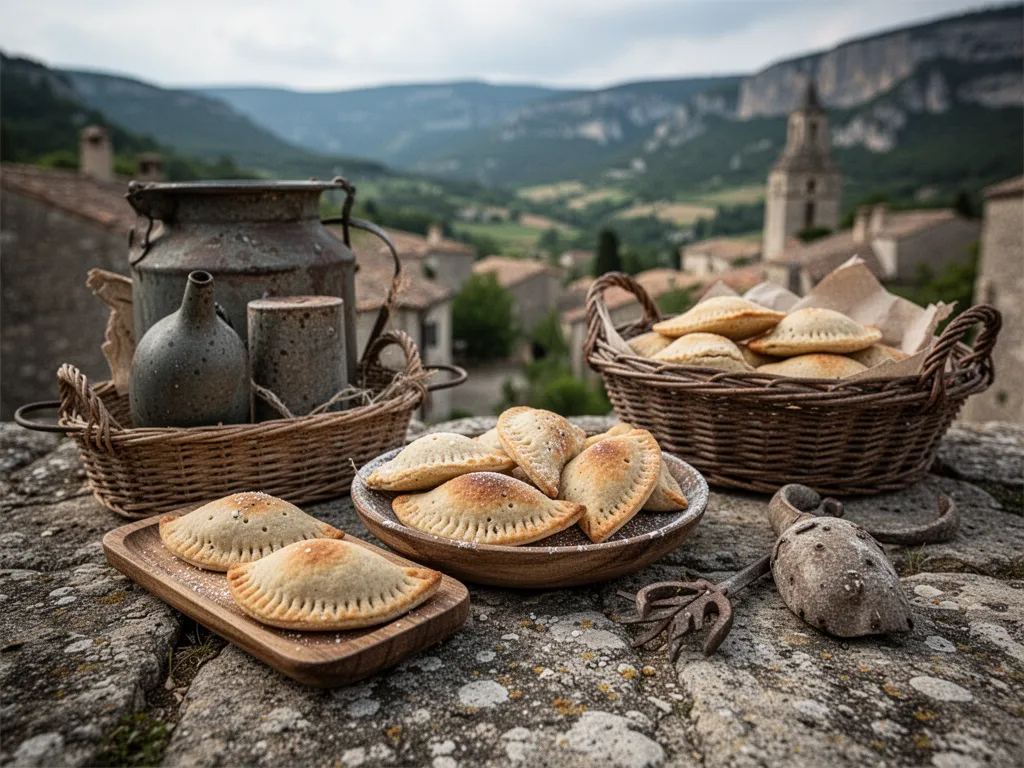 Caillettes dorées posées dans un plat, avec herbes, blettes et crépine visibles avant cuisson