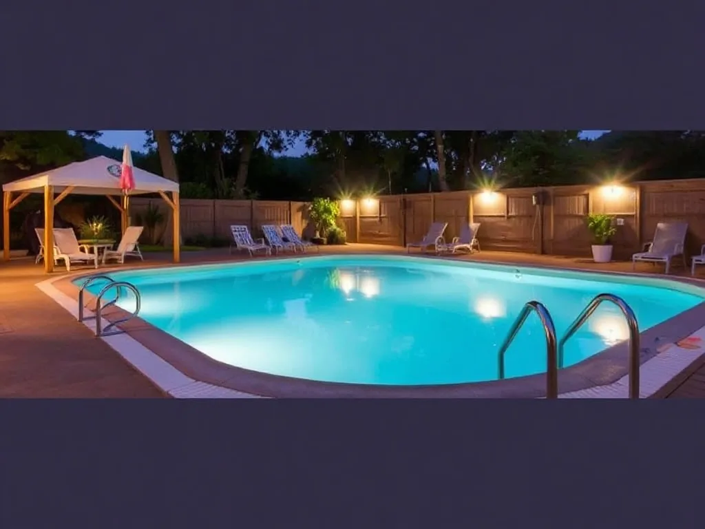 Des vacanciers nagent dans la piscine chauffée d'un camping en Dordogne