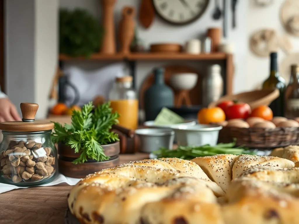 Fougasse provençale dorée sur une plaque, ornée d'olives noires et de romarin, prête à être dégustée