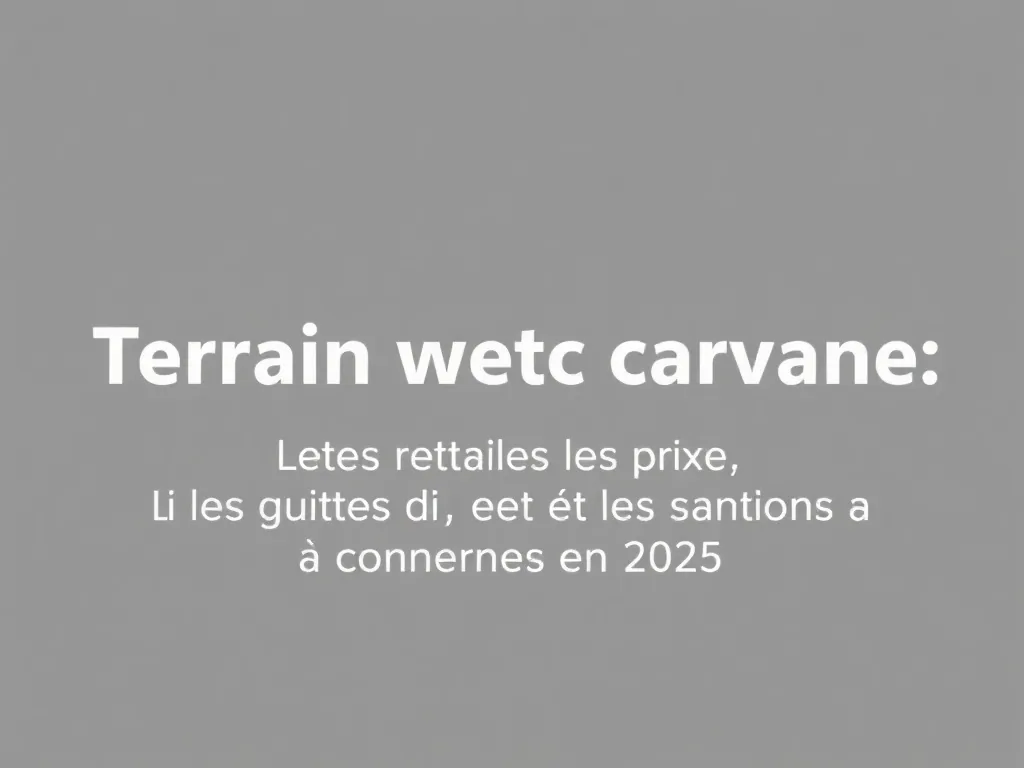 Terrain avec caravane : les règles, les prix et les sanctions à connaître en 2026